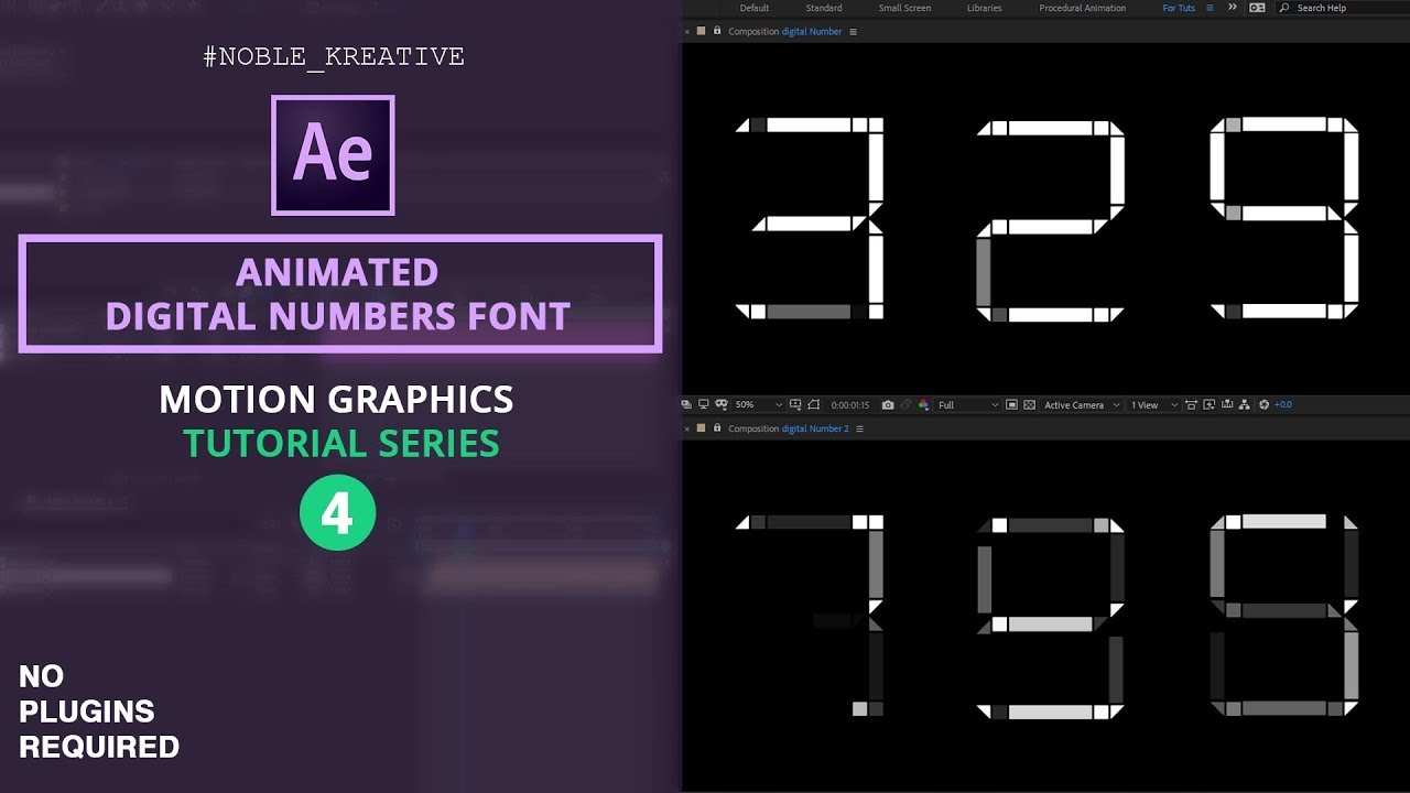 Animated Digital Numbers ,, animated font , Motion Graphics Tutorial ,