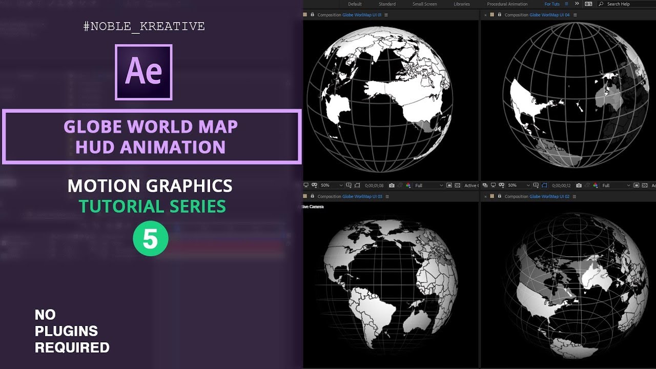 Globe World Map Hud , After Effects Tutorials