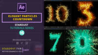Elegant Particles Countdown , Particle FX , Motion Graphics , VFX , Stardust Tutorial ,