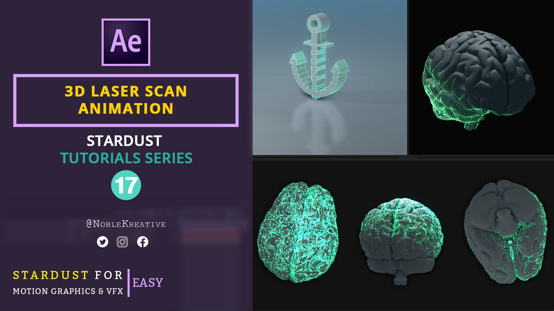 3D laser Scan Animation , 3D Wireframe Animation After Effects , After effects tutorials , stardust tutorials