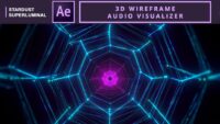 3D Wireframe Audio Visualizer, After Effects , Stardust , music visualization , audio react , VJ Footage , Audio React Tunnel , Tunnel audio visualizer , Wireframe Visualization , motion graphics ,