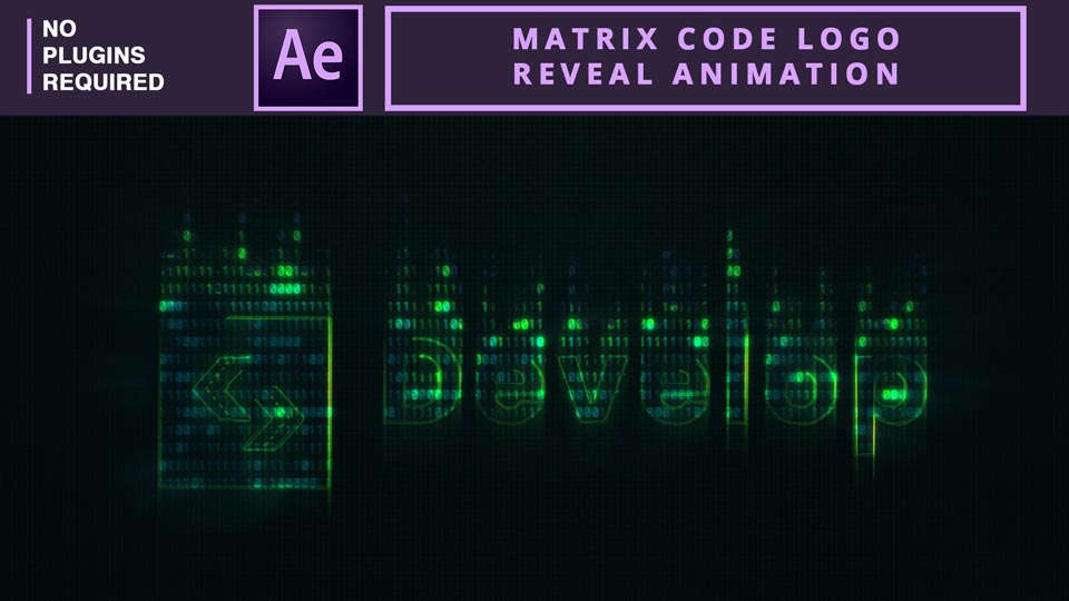 Matrix Code, logo Reveal , logo Animation, After Effects no plugins | Motion Graphics ,Tutorial ,