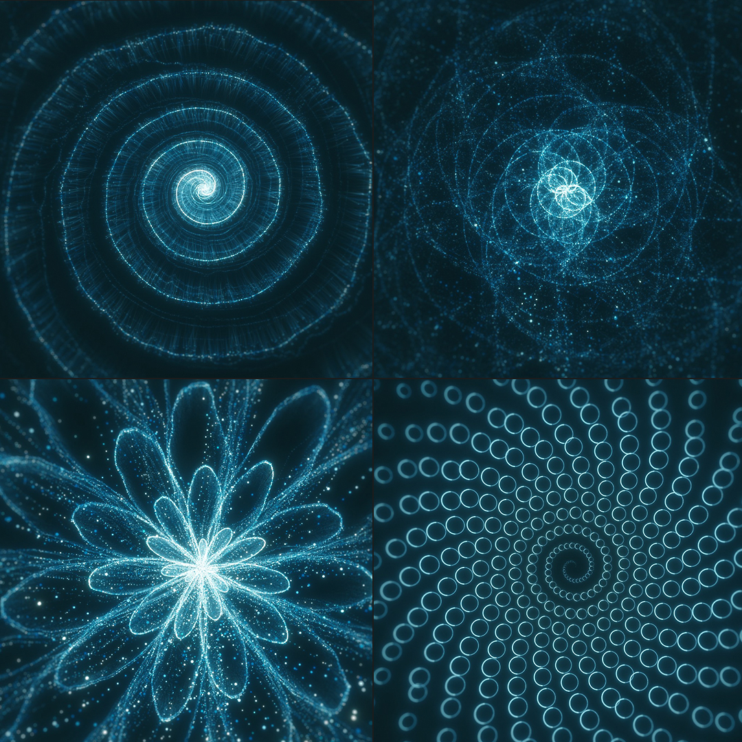3D Fibonacci Spiral Particle Animation 